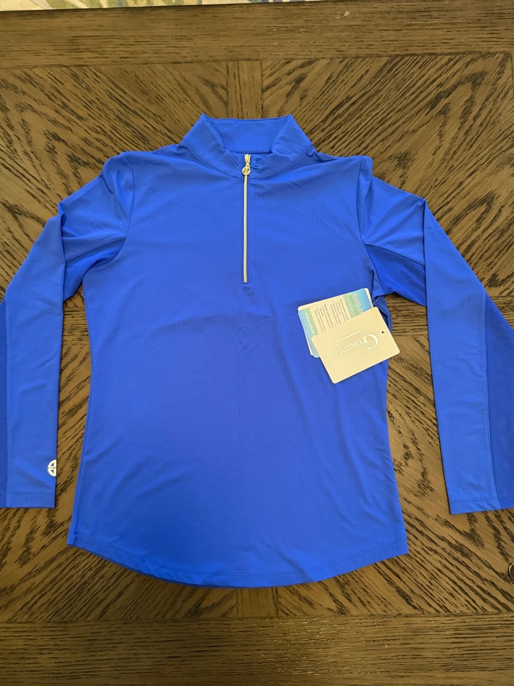 Bright Royal Blue Long-Sleeve Half-Zip Jersey Top